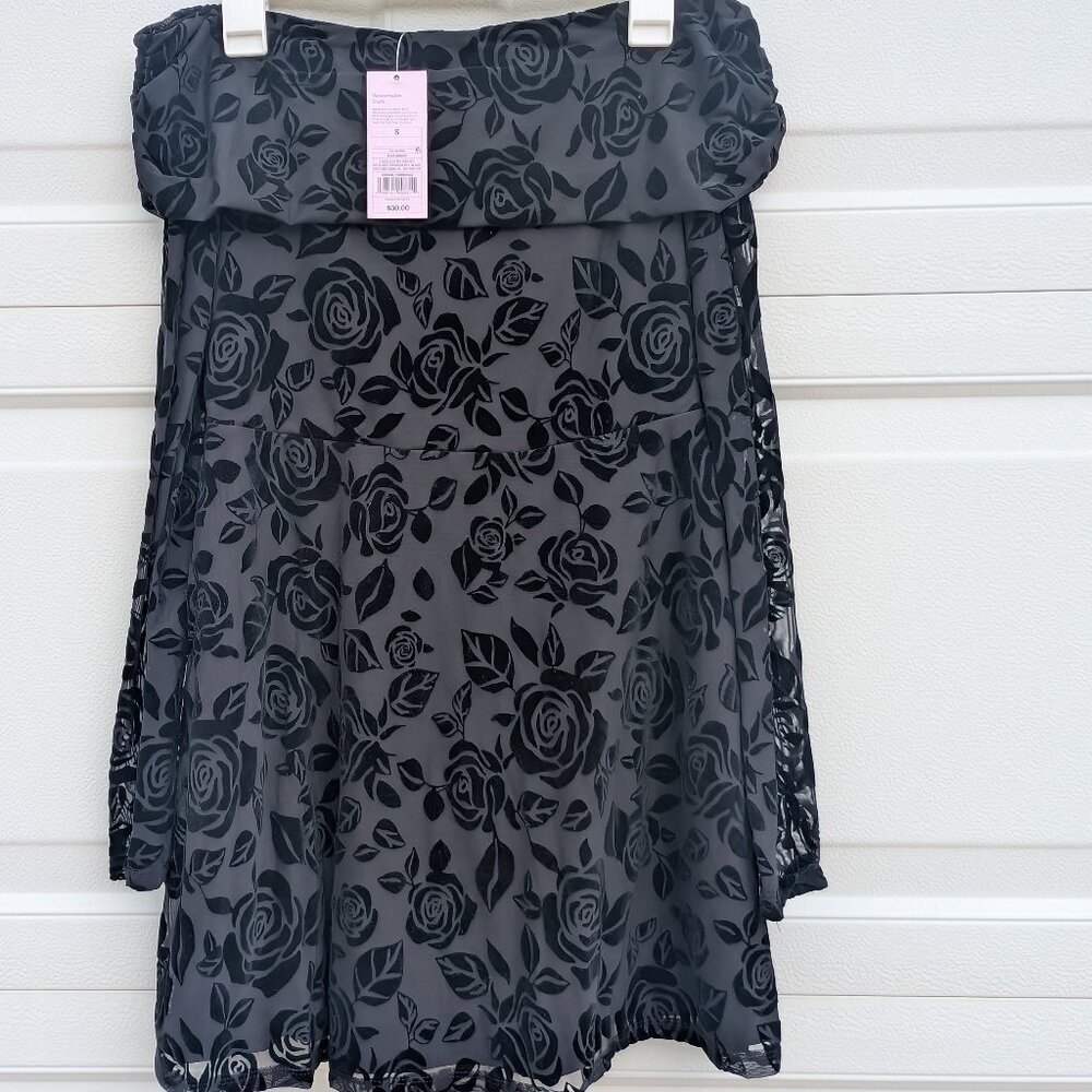 NWT-Wild Fable off the shoulder floral burnout sheer dress- Small